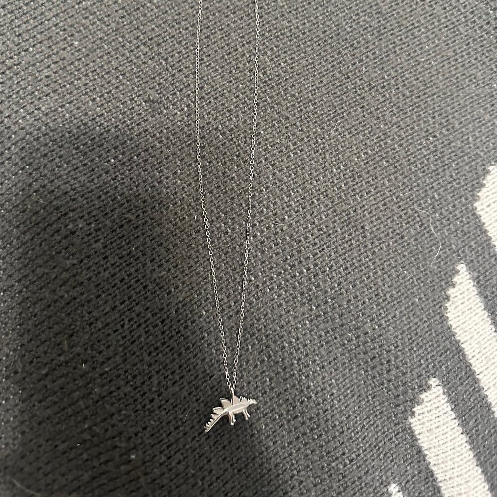 Silver Stegosaurus Necklace